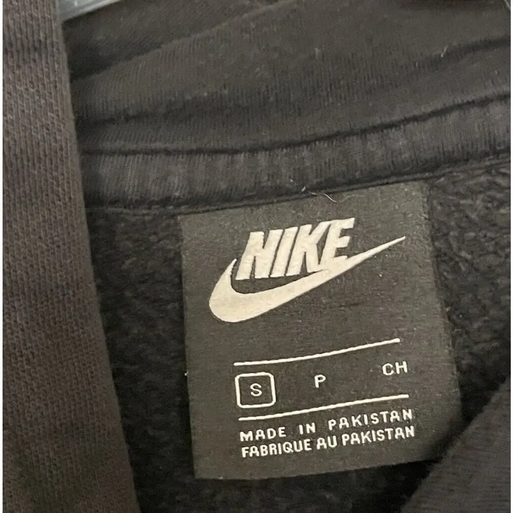 Nike‎ Just Do It Hoodie Sweatshirt Men Size Small Black Spell Out Embroidered